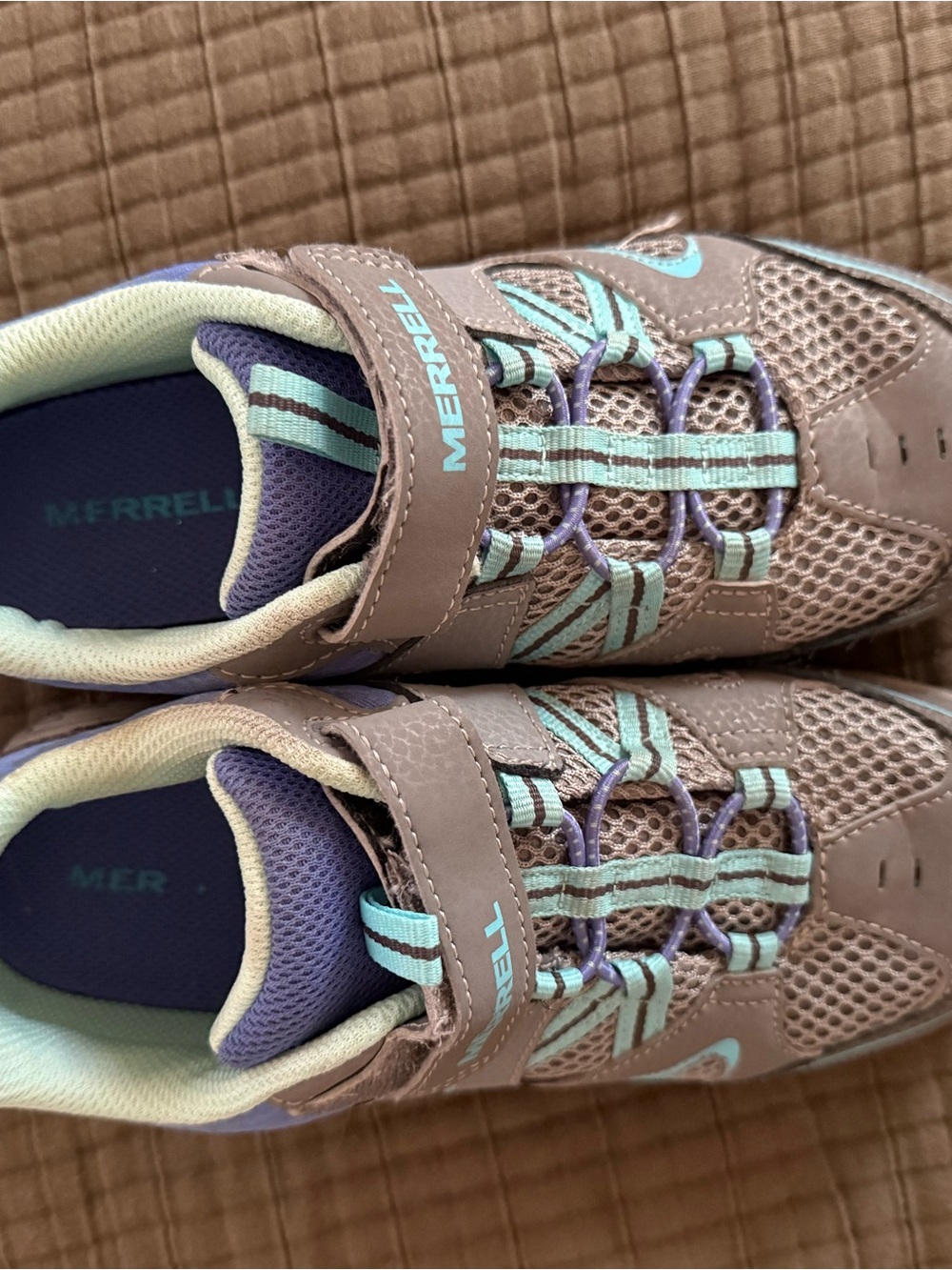 Merrell Kids Gray Teal & Purple hiking shoes - Picture 3 of 4